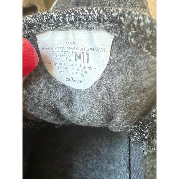 Allbird gray wool running sneakers Mens 11 - Picture 5 of 5